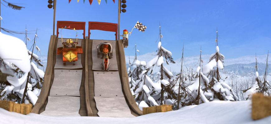 La Bataille géante de boules de neige 2, l&#039;incroyable course de luge Animation